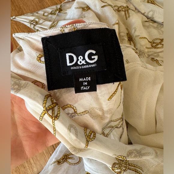 D&G Spring Summer Flowing white and gold print maxi gown dress. - Picture 5 of 10